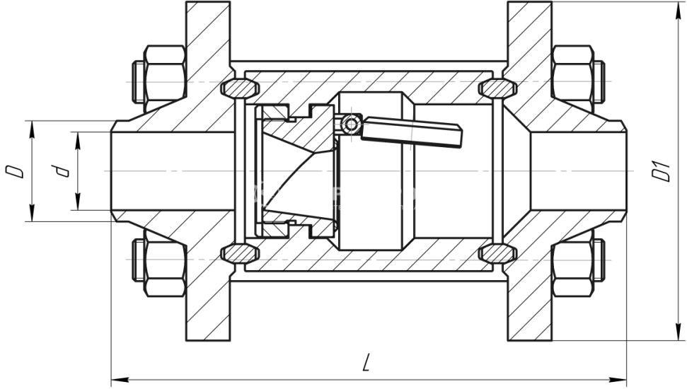 Поворотный обратный клапан чертеж